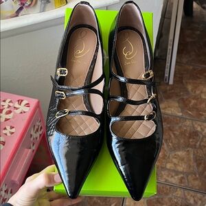 Sam Edelman Black Triple Strap Heels